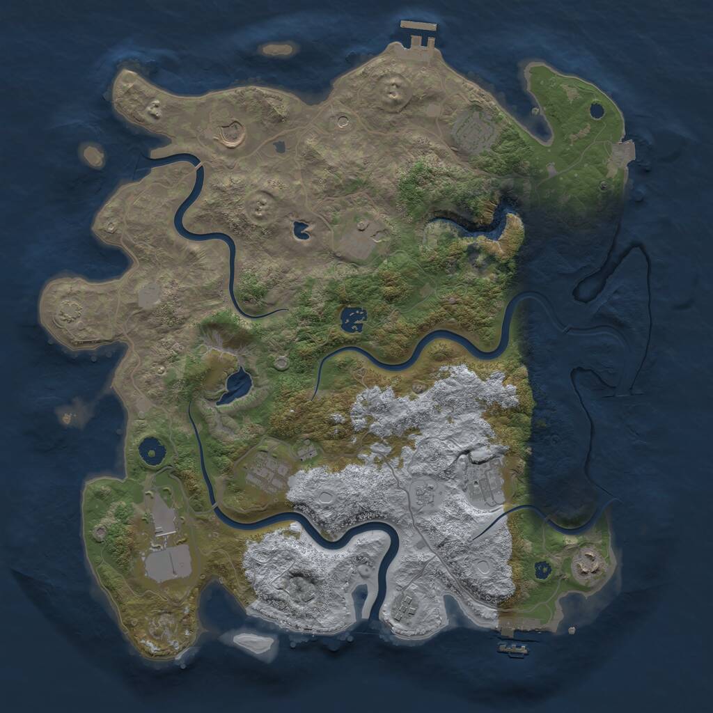 Rust Map: Procedural Map, Size: 4000, Seed: 752633, 15 Monuments