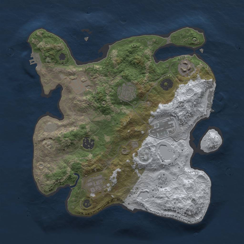 Rust Map: Procedural Map, Size: 3000, Seed: 669443, 14 Monuments