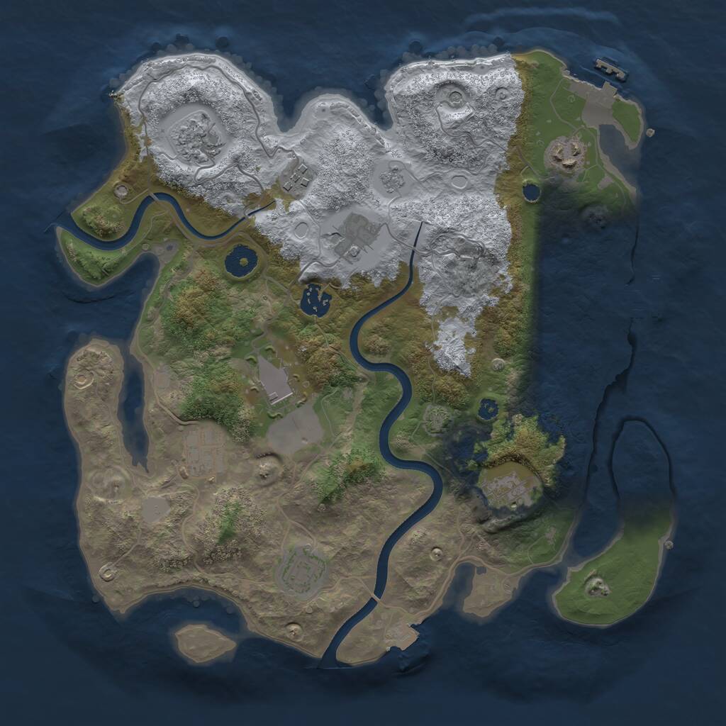 Rust Map: Procedural Map, Size: 3500, Seed: 239019532, 15 Monuments