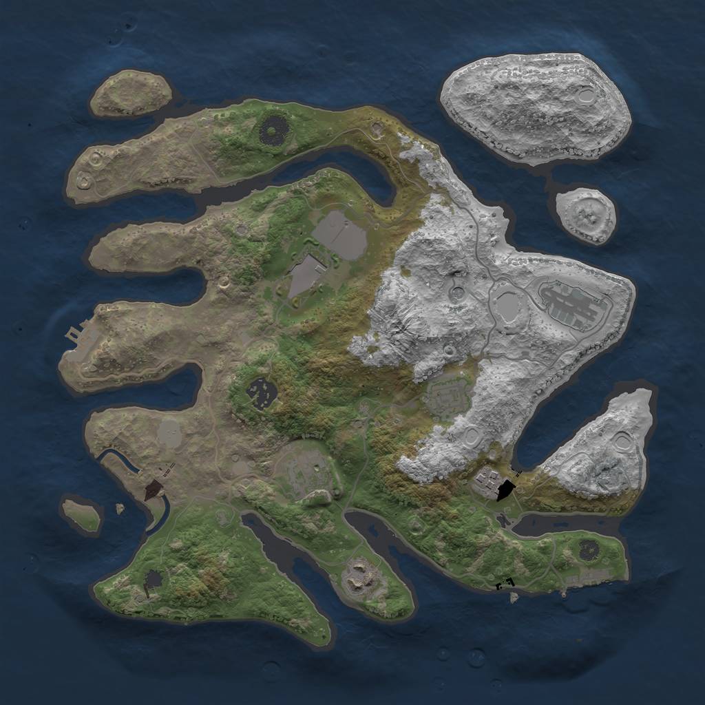 Rust Map: Procedural Map, Size: 3500, Seed: 20220106, 15 Monuments