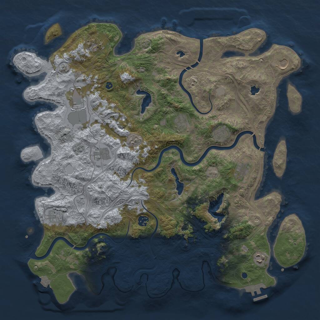 Rust Map: Procedural Map, Size: 4500, Seed: 8274465, 16 Monuments