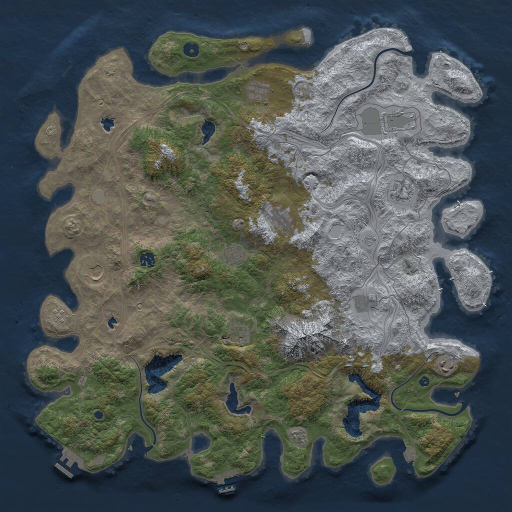 Rust Map: Procedural Map, Size: 5000, Seed: 242467, 17 Monuments