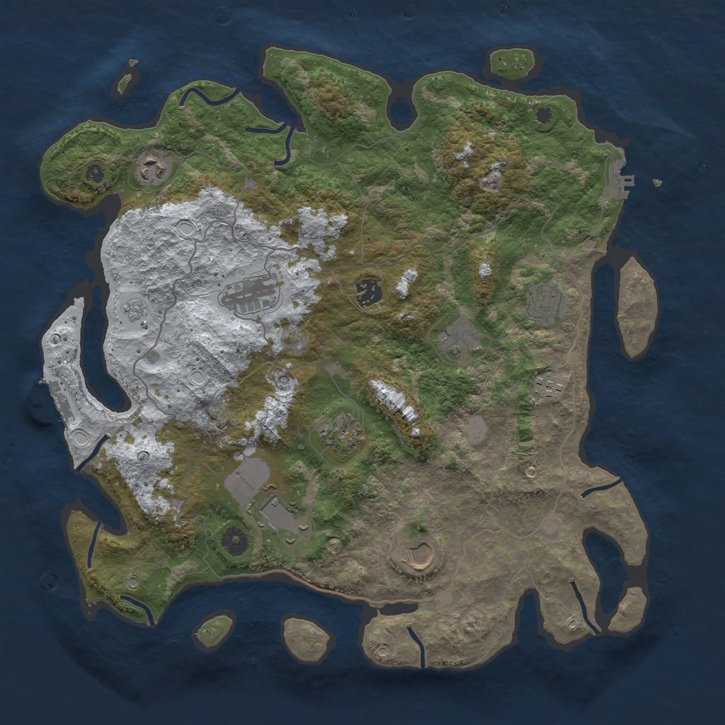 Rust Map: Procedural Map, Size: 4000, Seed: 26540, 18 Monuments