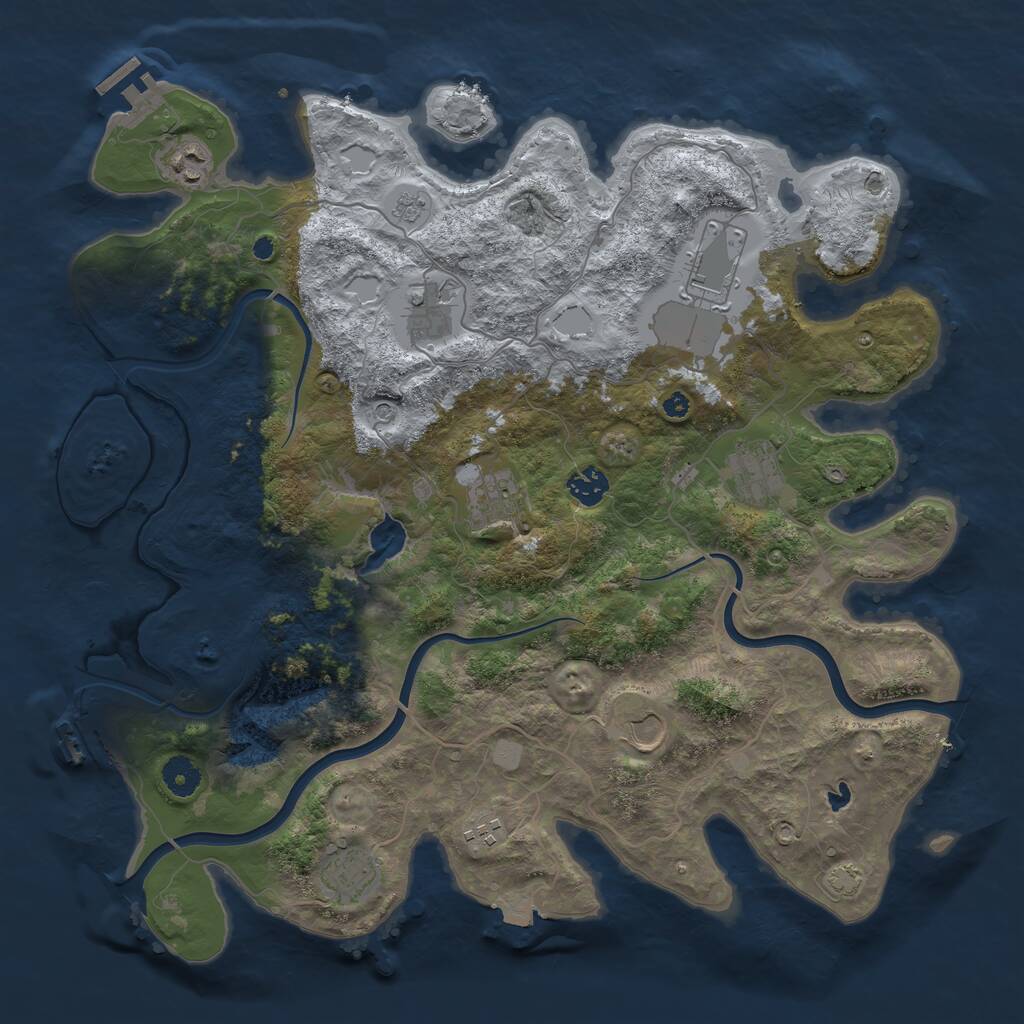 Rust Map: Procedural Map, Size: 4000, Seed: 40841, 15 Monuments