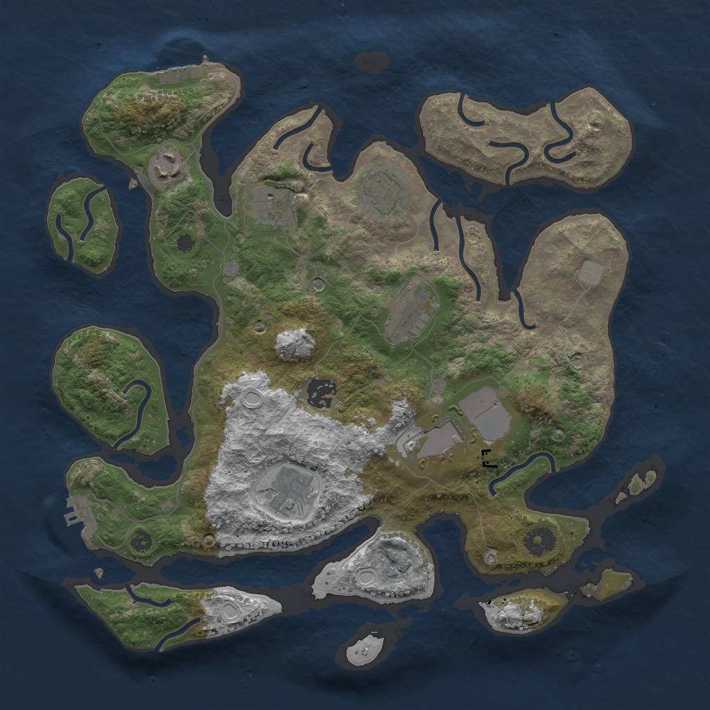 Rust Map: Procedural Map, Size: 3500, Seed: 1912022, 15 Monuments