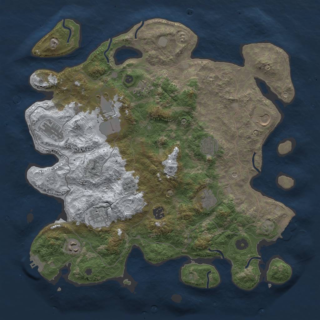 Rust Map: Procedural Map, Size: 4000, Seed: 503966, 19 Monuments