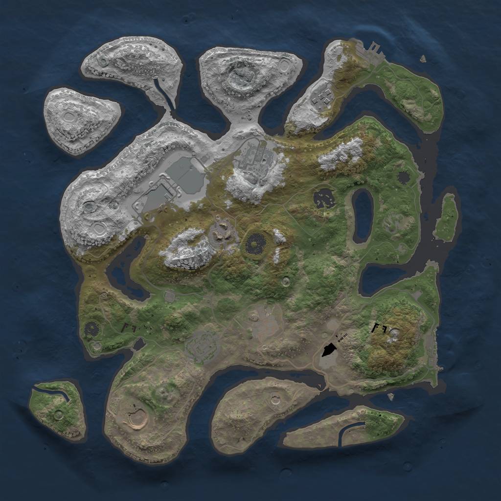 Rust Map: Procedural Map, Size: 3550, Seed: 72018, 16 Monuments