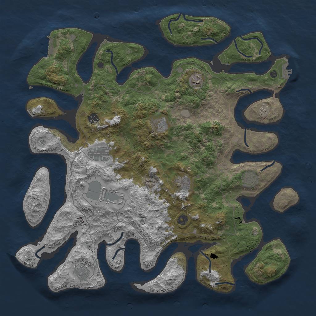 Rust Map: Procedural Map, Size: 4500, Seed: 2679746, 17 Monuments