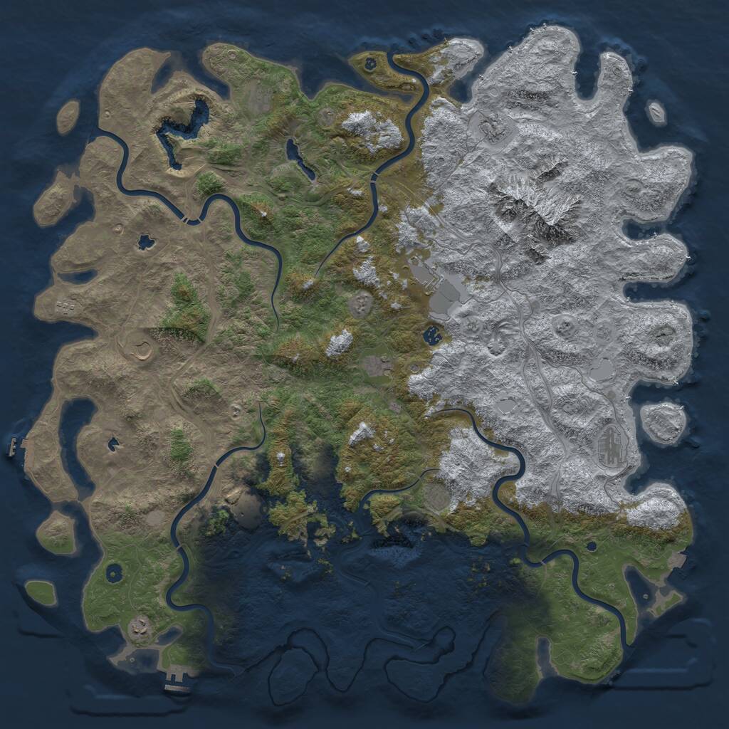 Rust Map: Procedural Map, Size: 6000, Seed: 458247, 17 Monuments