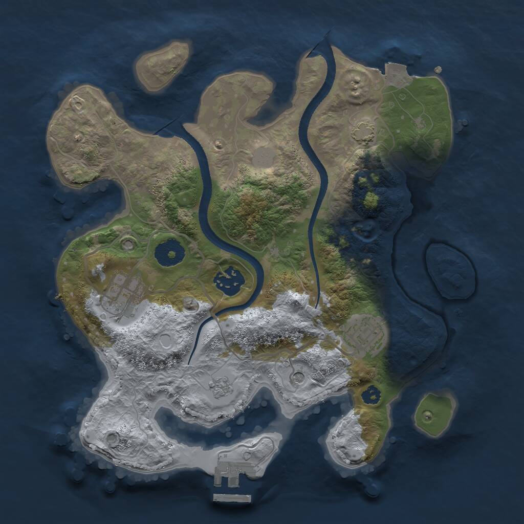 Rust Map: Procedural Map, Size: 2800, Seed: 6456, 8 Monuments