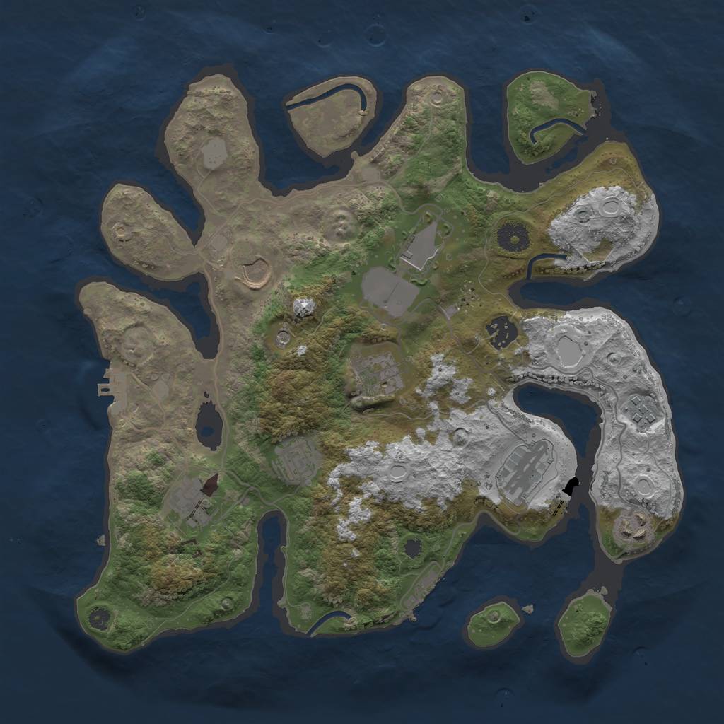 Rust Map: Procedural Map, Size: 3500, Seed: 21123002, 17 Monuments