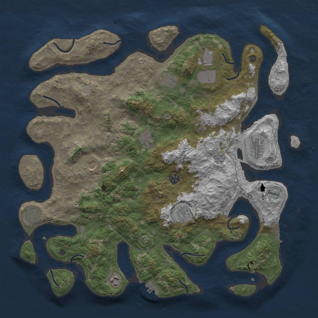 Rust Map: Procedural Map, Size: 4500, Seed: 5095908, 19 Monuments