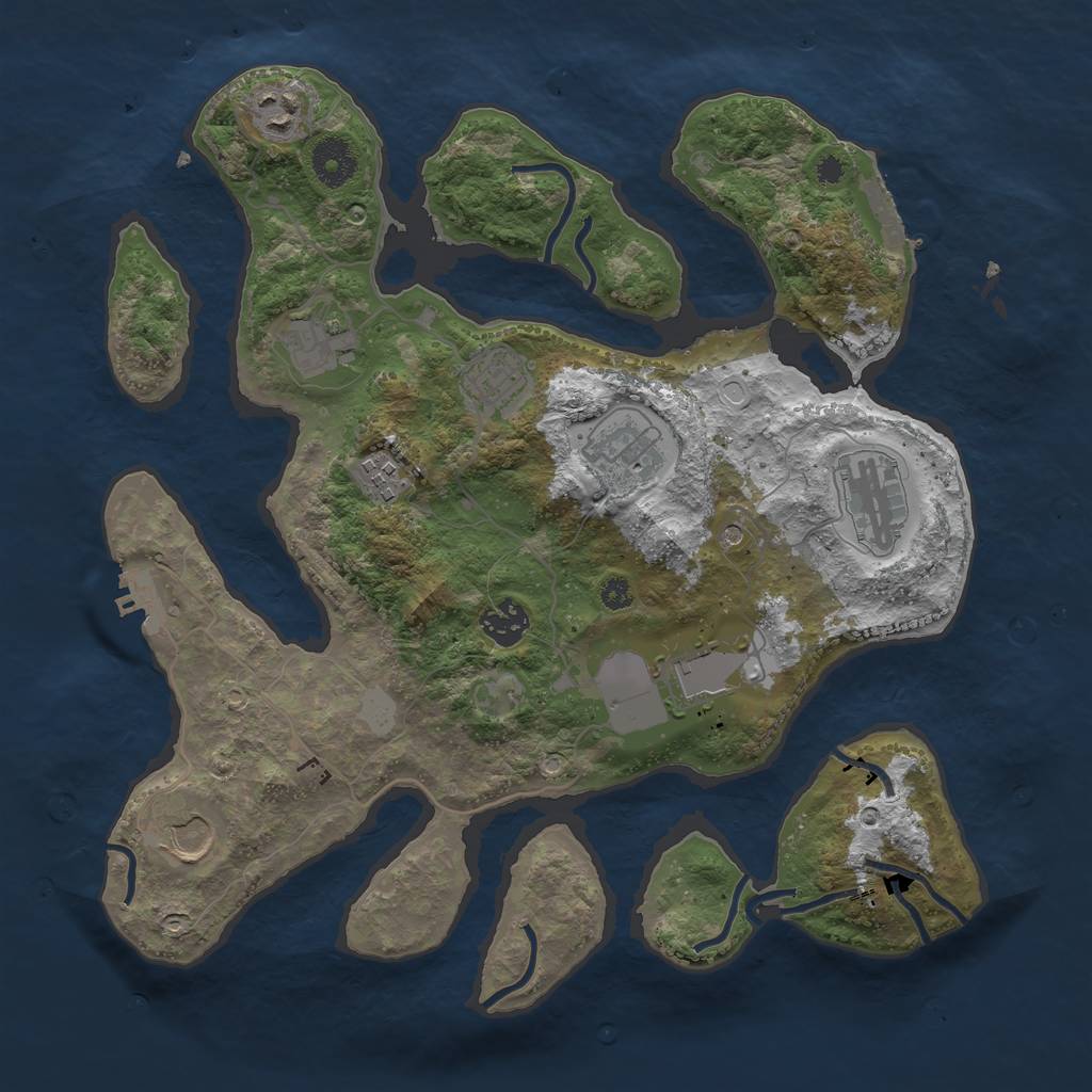 Rust Map: Procedural Map, Size: 3550, Seed: 806493, 17 Monuments