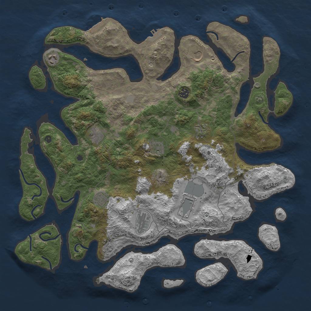 Rust Map: Procedural Map, Size: 4500, Seed: 1803477, 18 Monuments