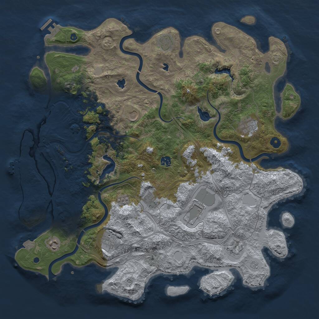Rust Map: Procedural Map, Size: 4500, Seed: 1803477, 16 Monuments