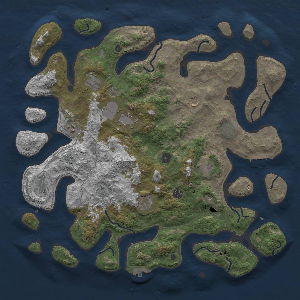 Rust Map: Procedural Map, Size: 4500, Seed: 3043275, 18 Monuments