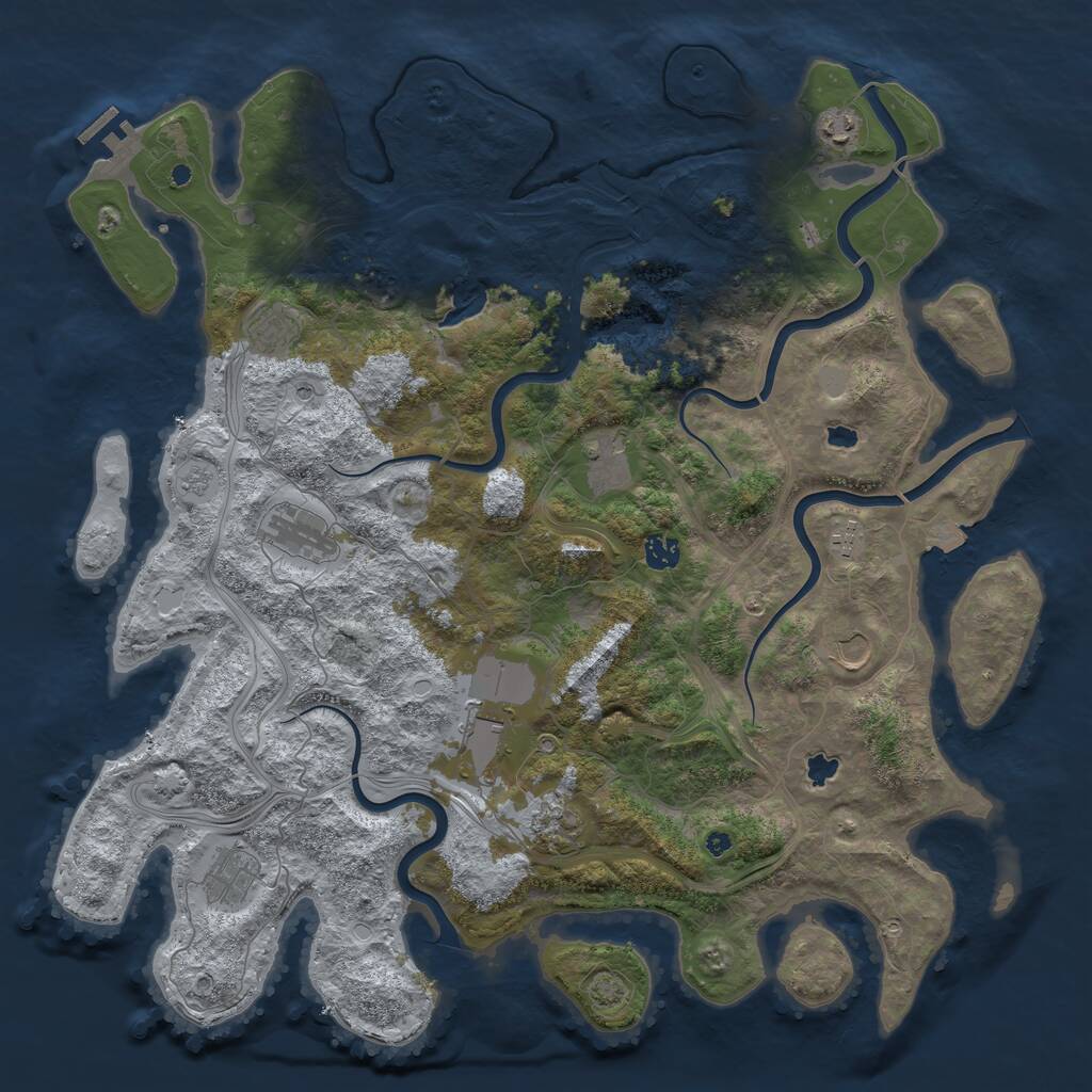 Rust Map: Procedural Map, Size: 4500, Seed: 6096106, 15 Monuments