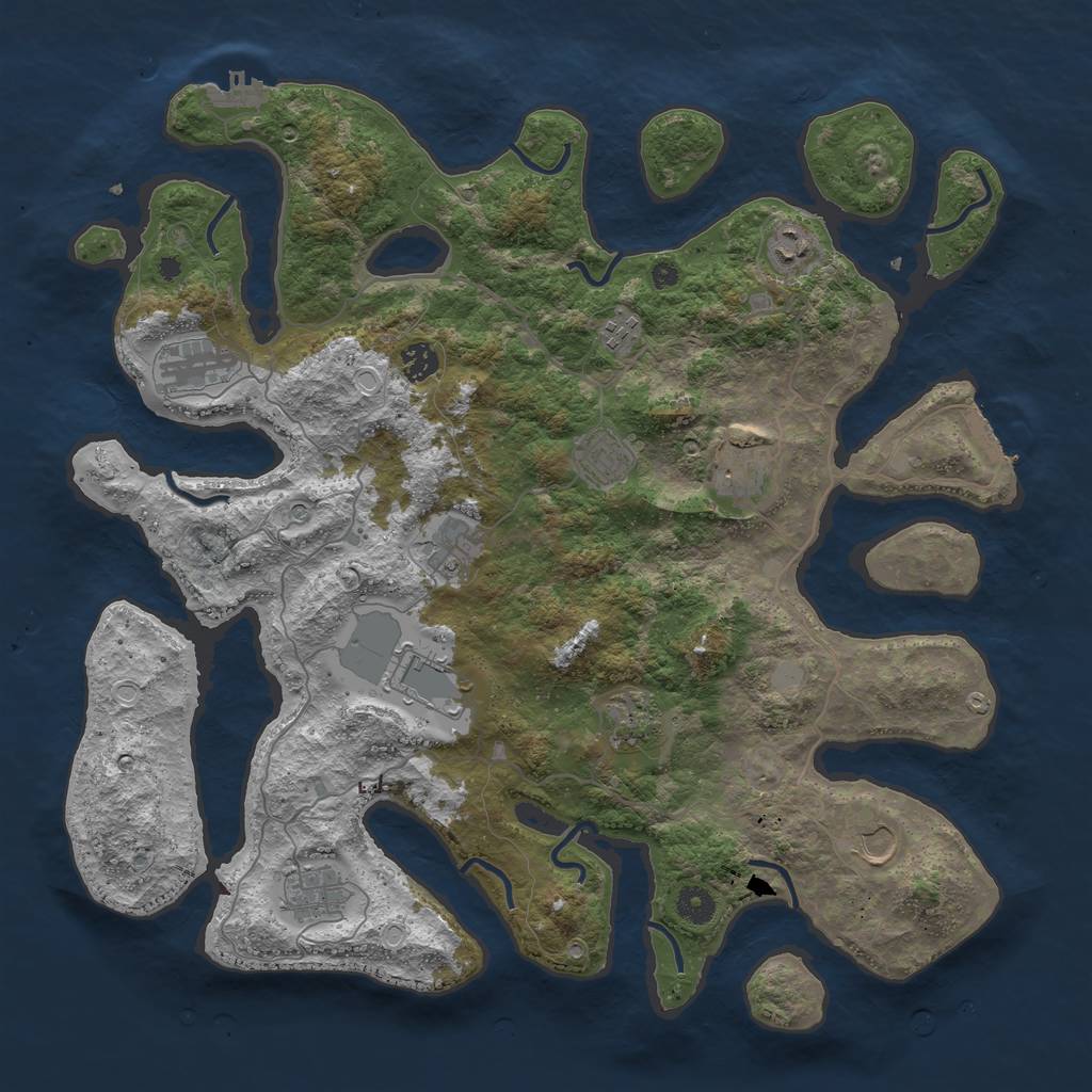 Rust Map: Procedural Map, Size: 4250, Seed: 57794075, 19 Monuments