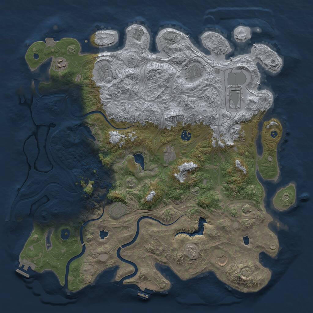 Rust Map: Procedural Map, Size: 4500, Seed: 87132, 16 Monuments