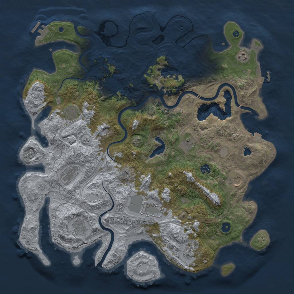 Rust Map: Procedural Map, Size: 4500, Seed: 1864452, 17 Monuments