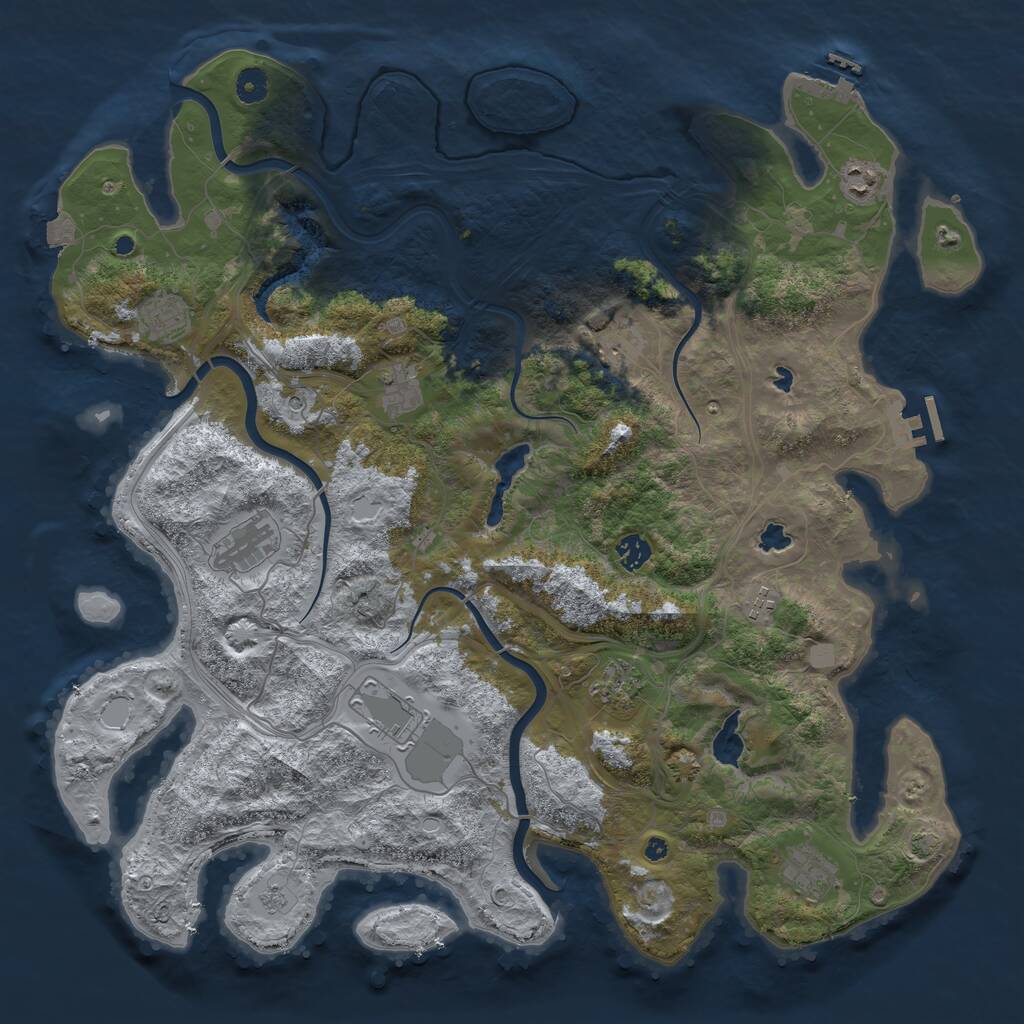 Rust Map: Procedural Map, Size: 4500, Seed: 862655, 16 Monuments