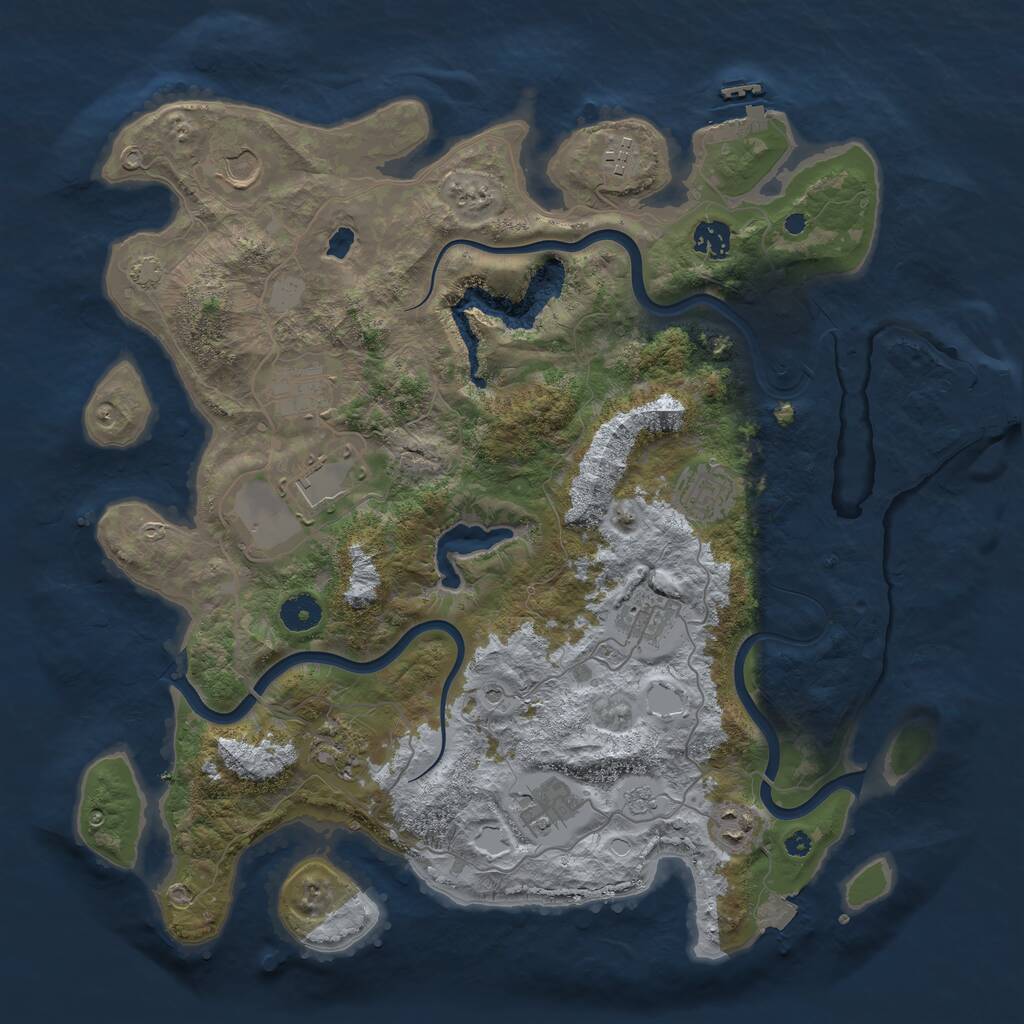 Rust Map: Procedural Map, Size: 4000, Seed: 449049, 16 Monuments