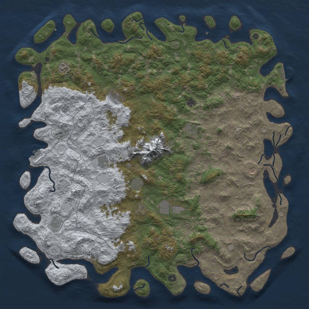 Rust Map: Procedural Map, Size: 6000, Seed: 104538849, 20 Monuments