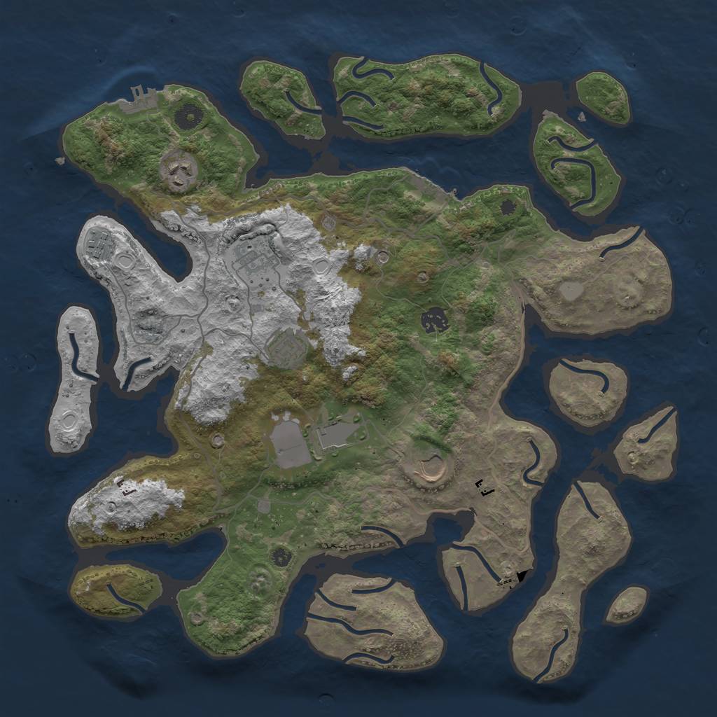Rust Map: Procedural Map, Size: 4000, Seed: 10442, 15 Monuments