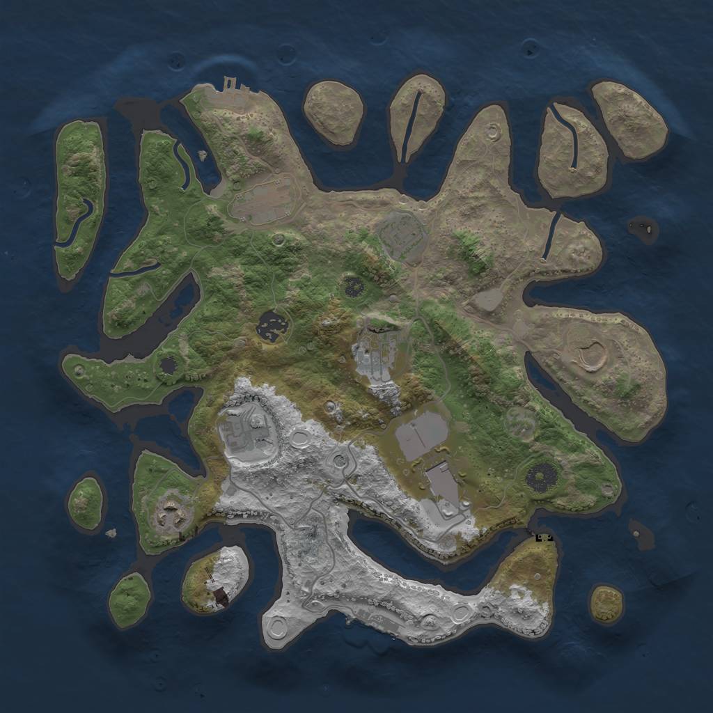 Rust Map: Procedural Map, Size: 3550, Seed: 506173, 16 Monuments