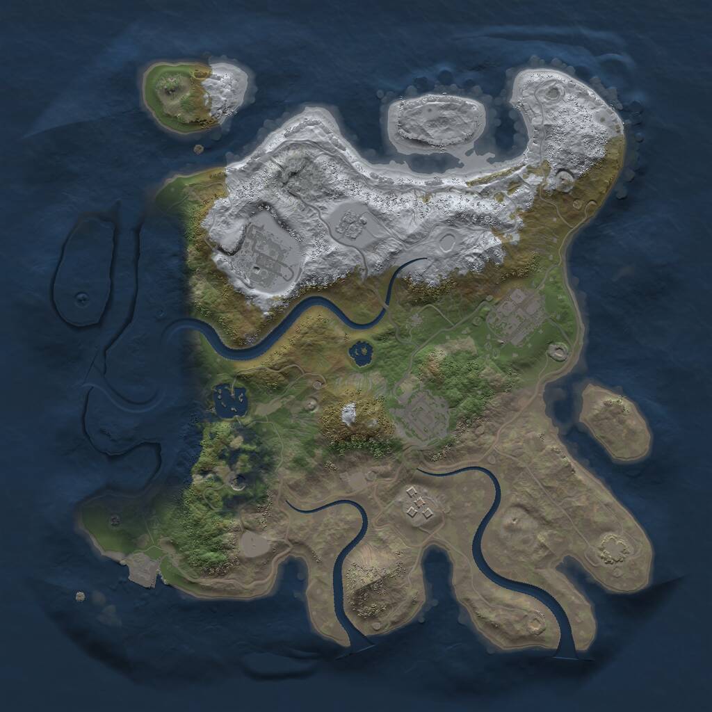 Rust Map: Procedural Map, Size: 3000, Seed: 193, 9 Monuments