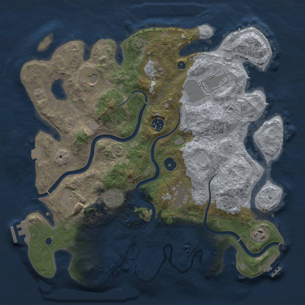 Rust Map: Procedural Map, Size: 3700, Seed: 337, 15 Monuments