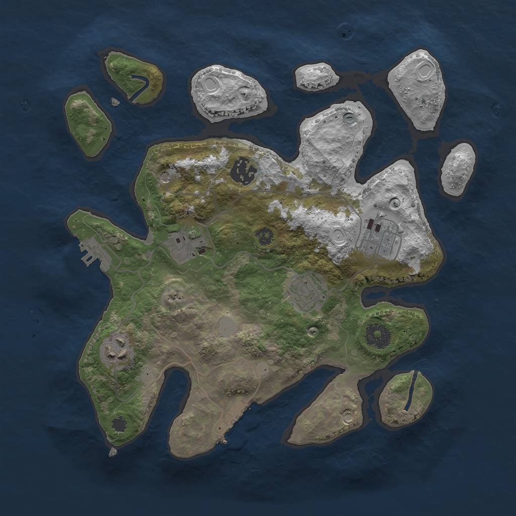 Rust Map: Procedural Map, Size: 3000, Seed: 777, 13 Monuments