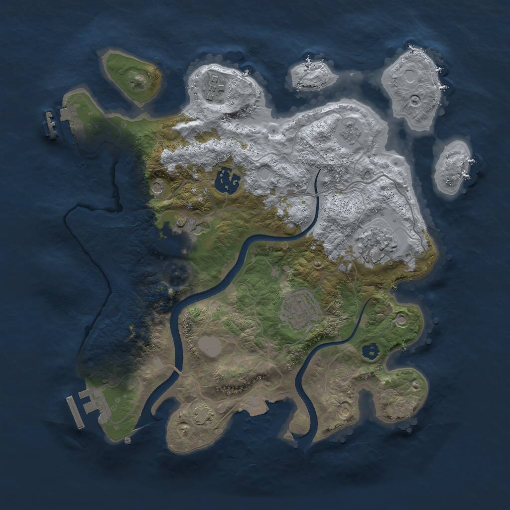 Rust Map: Procedural Map, Size: 3000, Seed: 777, 11 Monuments