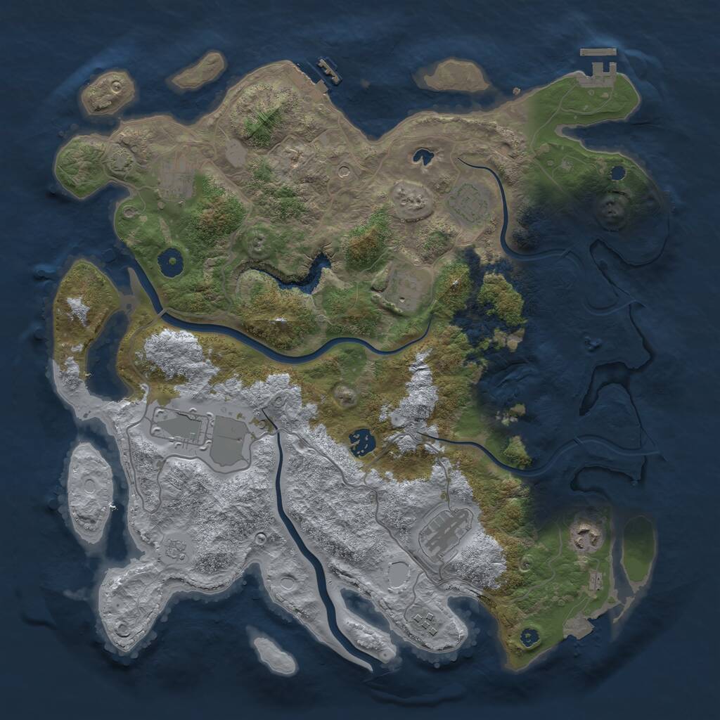 Rust Map: Procedural Map, Size: 4000, Seed: 996987, 14 Monuments