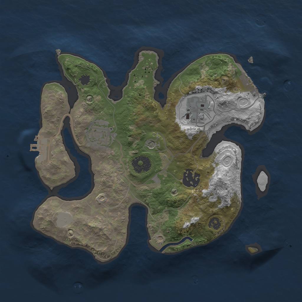 Rust Map: Procedural Map, Size: 2500, Seed: 1430331270, 11 Monuments