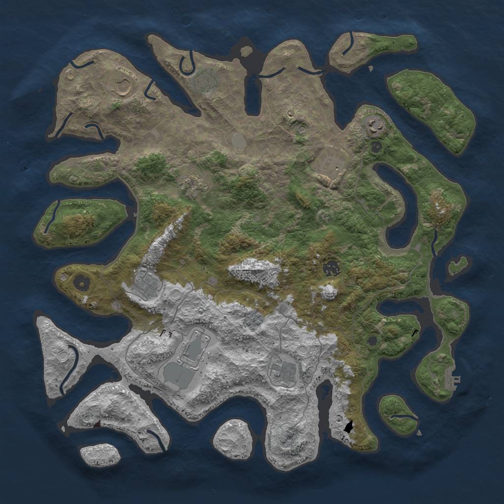 Rust Map: Procedural Map, Size: 4500, Seed: 5962280, 17 Monuments