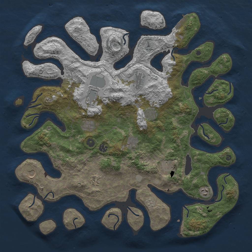 Rust Map: Procedural Map, Size: 4500, Seed: 1931499, 18 Monuments