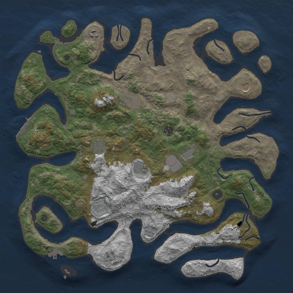 Rust Map: Procedural Map, Size: 4500, Seed: 137, 17 Monuments