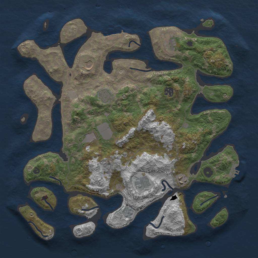Rust Map: Procedural Map, Size: 4000, Seed: 252098, 16 Monuments