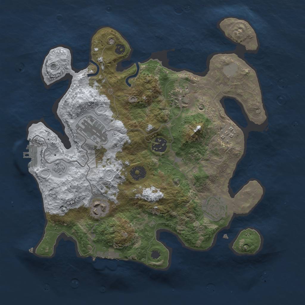 Rust Map: Procedural Map, Size: 3000, Seed: 567543, 14 Monuments