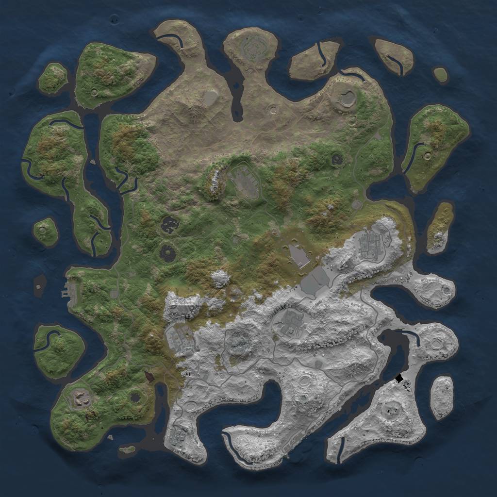 Rust Map: Procedural Map, Size: 4500, Seed: 5613296, 18 Monuments