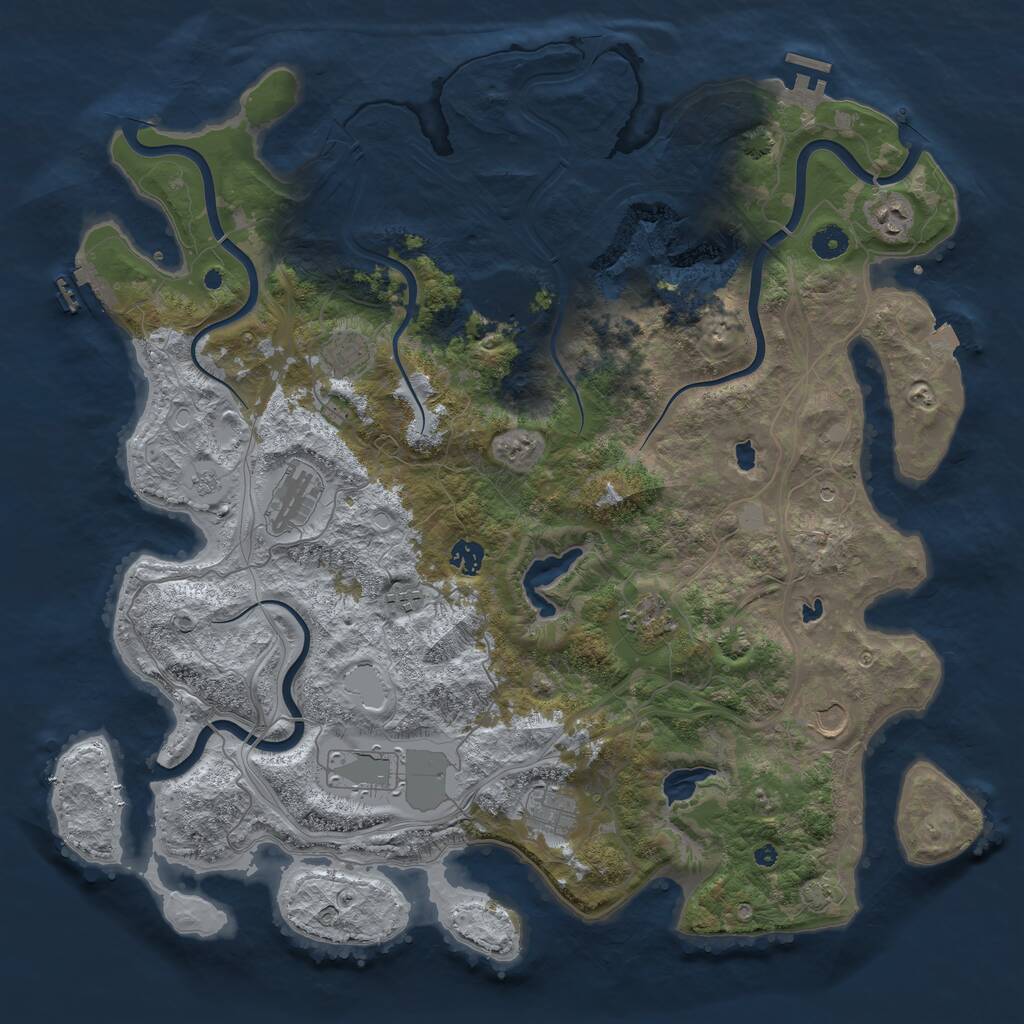 Rust Map: Procedural Map, Size: 4500, Seed: 1872328, 16 Monuments