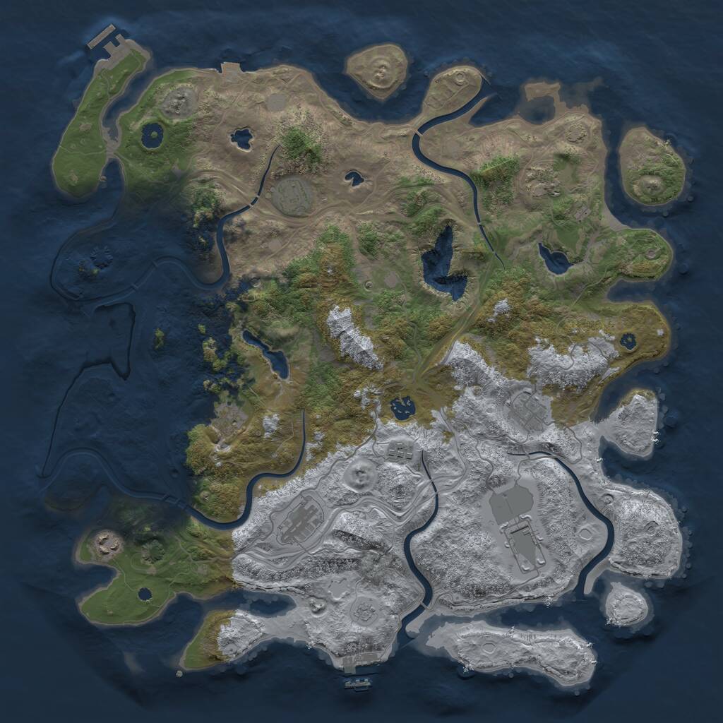 Rust Map: Procedural Map, Size: 4500, Seed: 4039495, 15 Monuments