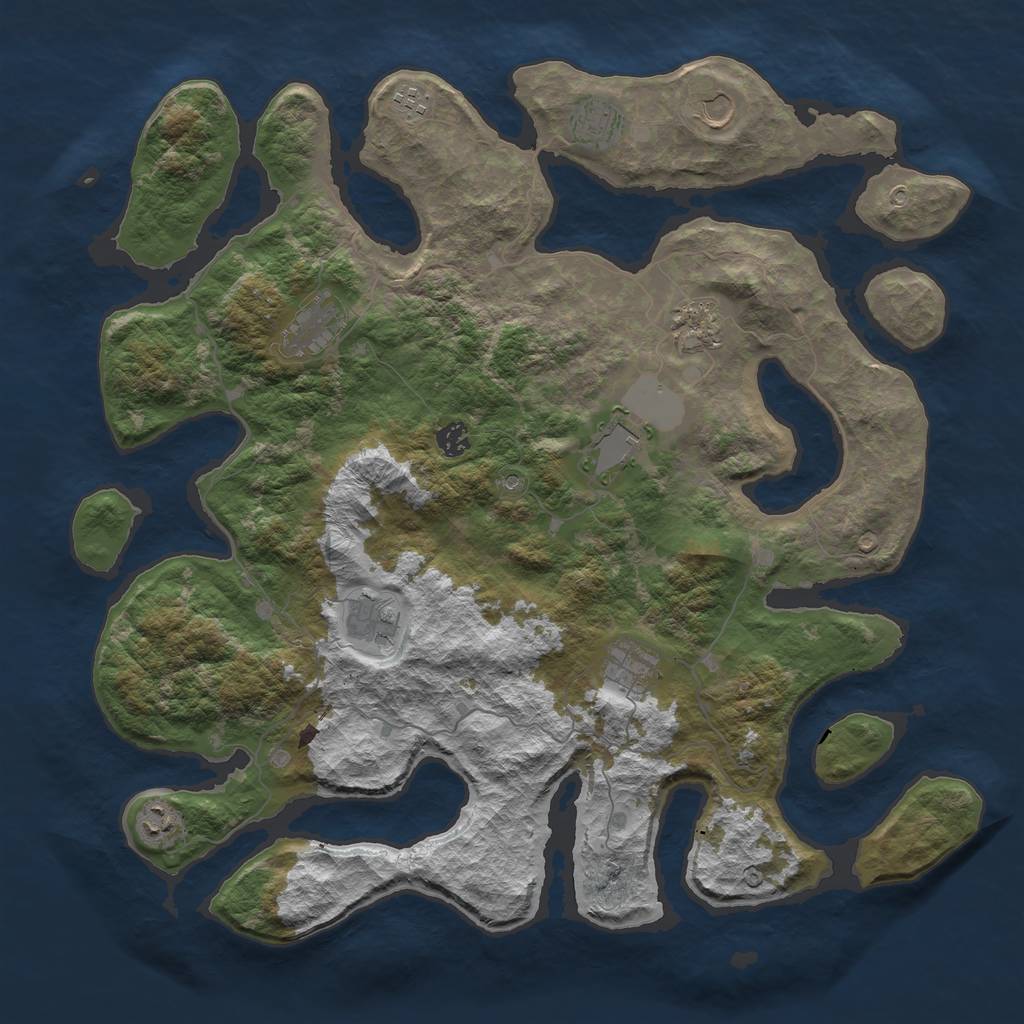 Rust Map: Barren, Size: 4500, Seed: 5759289, 13 Monuments