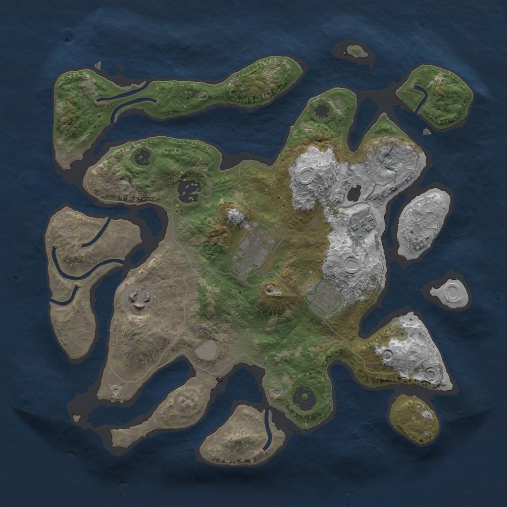 Rust Map: Procedural Map, Size: 3200, Seed: 282139803, 10 Monuments