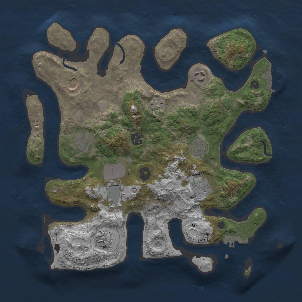 Rust Map: Procedural Map, Size: 3550, Seed: 818117, 17 Monuments