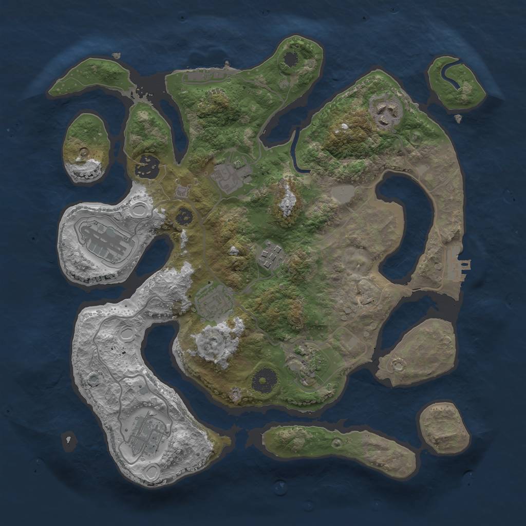 Rust Map: Procedural Map, Size: 3200, Seed: 18852, 15 Monuments