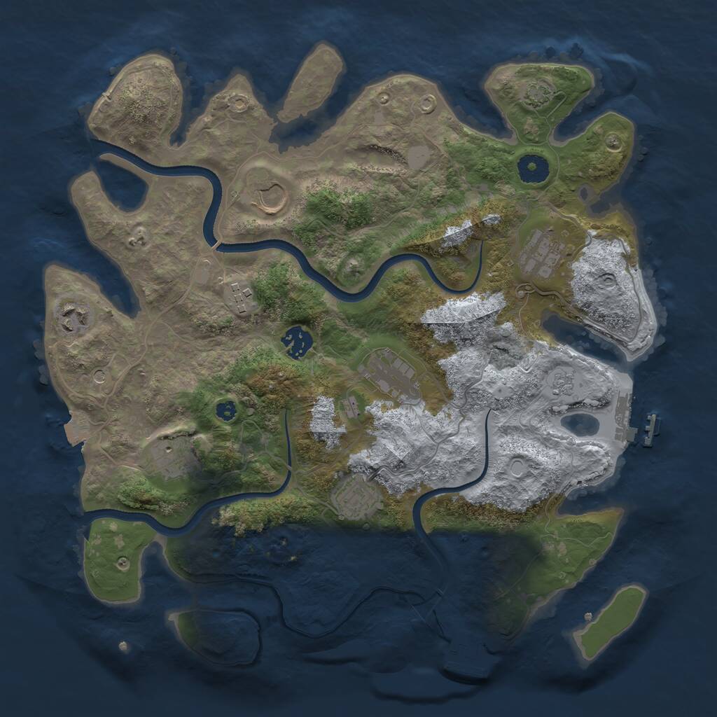 Rust Map: Procedural Map, Size: 3550, Seed: 158443, 14 Monuments
