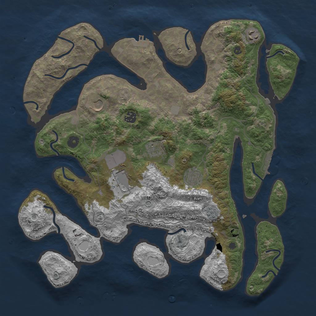 Rust Map: Procedural Map, Size: 4000, Seed: 375636, 15 Monuments