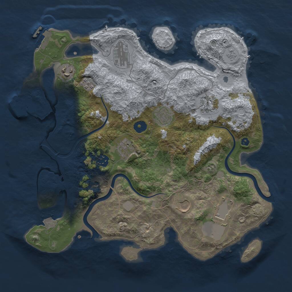 Rust Map: Procedural Map, Size: 3550, Seed: 258261, 15 Monuments